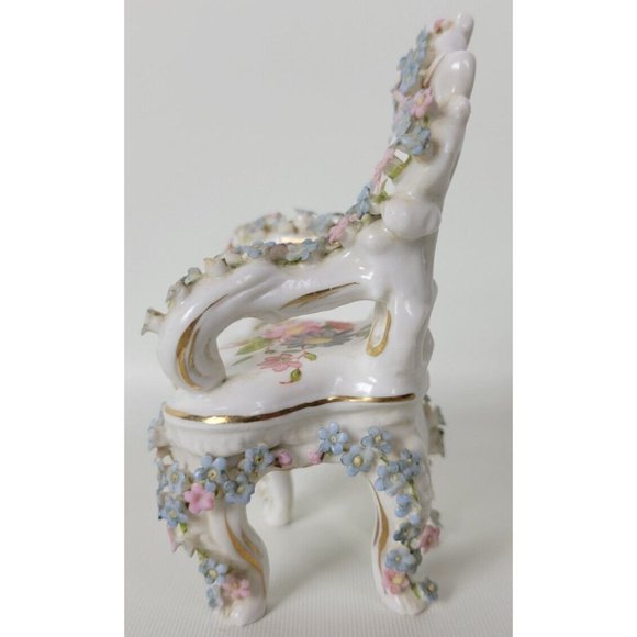 Vtg Walt Disney World Rauenstein‎ Porcelain Chair  Applied Flowers Germany - Picture 9 of 13